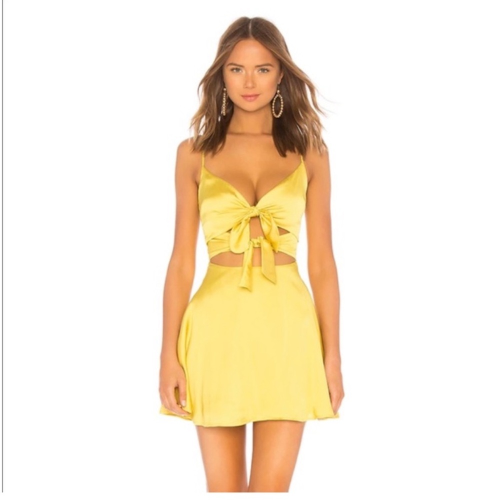 NWT Lovers + Friends Nate Mini Dress in Chartreuse